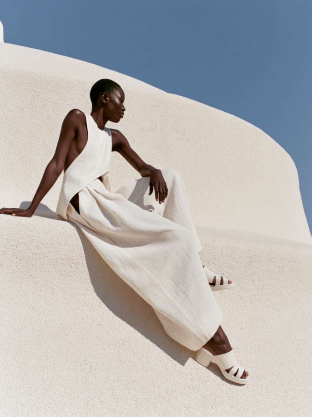 Seated Zanzibar fashion portrait in warm sunlight
